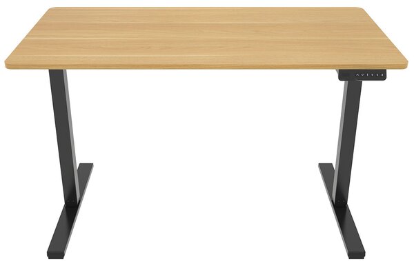 Regulowane biurko do pracy na stojąco drewniany + czarny - Rucal 4X