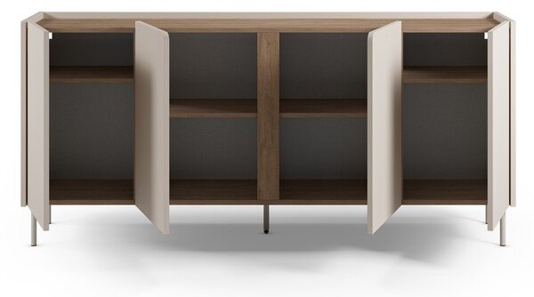 Kremowo-naturalna komoda w dekorze dębu 180x82x40 cm Lucile – Marckeric