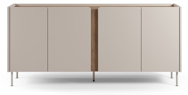 Kremowo-naturalna komoda w dekorze dębu 180x82x40 cm Lucile – Marckeric