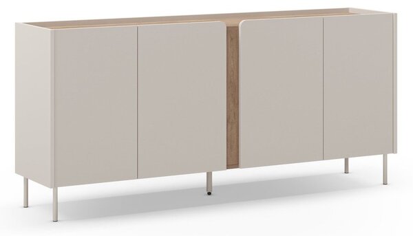 Kremowo-naturalna komoda w dekorze dębu 180x82x40 cm Lucile – Marckeric