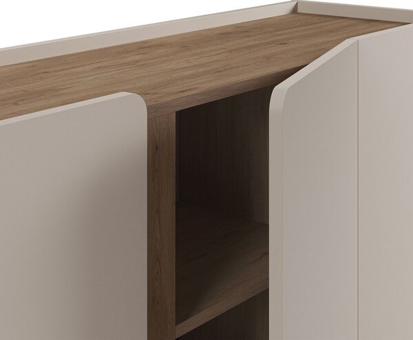 Kremowo-naturalna komoda w dekorze dębu 180x82x40 cm Lucile – Marckeric