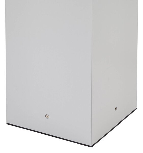 Słupek oświetleniowy Lindby Peldar, jasnoszara/żłobkowana, wysokość 80 cm Peldar Lindby, możliwość ściemniania, aluminiowy / szary / cynkowy, aluminium, nowoczesny