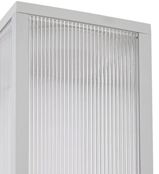 Słupek oświetleniowy Lindby Peldar, jasnoszara/żłobkowana, wysokość 80 cm Peldar Lindby, możliwość ściemniania, aluminiowy / szary / cynkowy, aluminium, nowoczesny