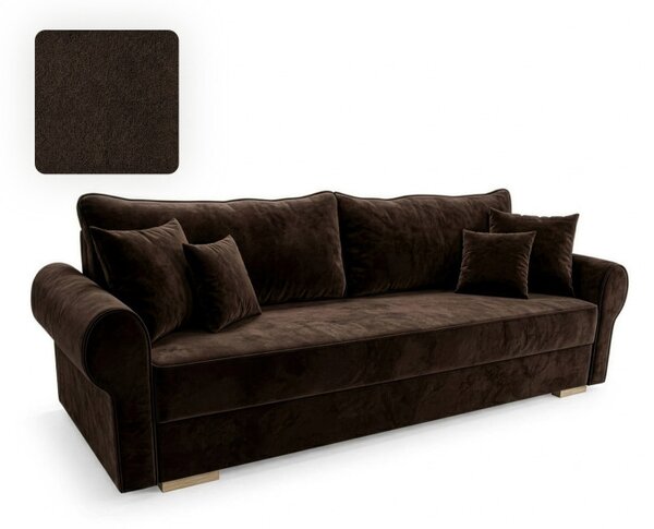 Sofa z Funkcją Spania RELON Brązowa Nowoczesna