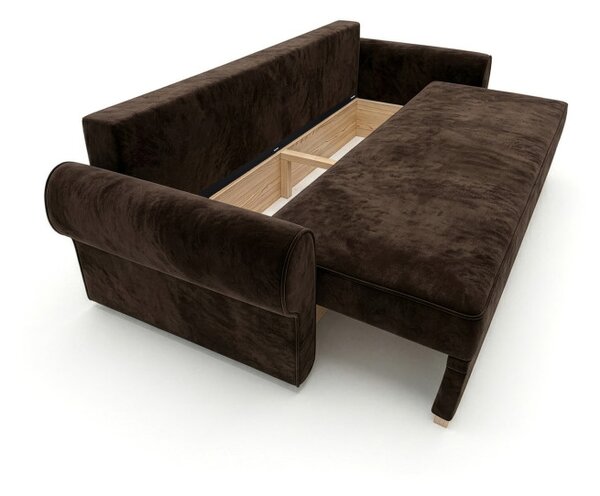 Sofa z Funkcją Spania RELON Brązowa Nowoczesna