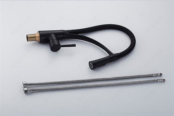 Bateria kuchenna, 44 cm, zota, 360°, obrotowa wylewka, Pelican Black Pure