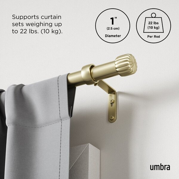 Stalowy regulowany karnisz w kolorze złota 91 - 168 cm Cleo – Umbra
