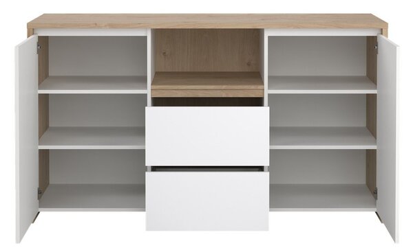 Biało-naturalna komoda w dekorze dębu 149x84x48 cm Next – Tvilum