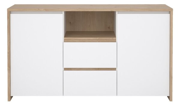 Biało-naturalna komoda w dekorze dębu 149x84x48 cm Next – Tvilum