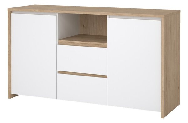 Biało-naturalna komoda w dekorze dębu 149x84x48 cm Next – Tvilum