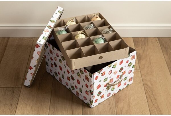 Kartonowy pojemnik dekoracyjny z pokrywką 37x50x15 cm Engla Christmas Storage – Bigso
