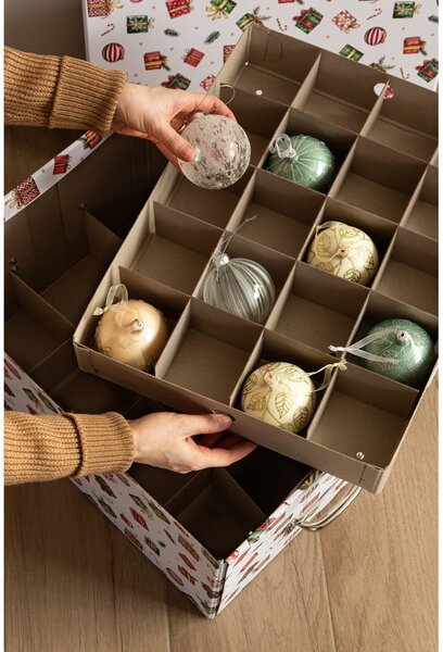 Kartonowy pojemnik dekoracyjny z pokrywką 37x50x15 cm Engla Christmas Storage – Bigso