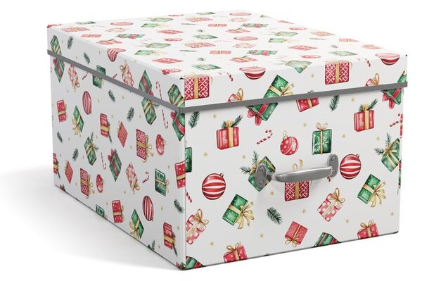 Kartonowy pojemnik dekoracyjny z pokrywką 37x50x15 cm Engla Christmas Storage – Bigso