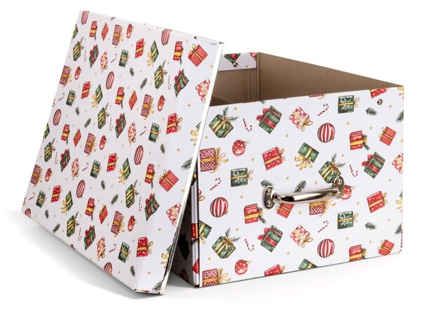 Kartonowy pojemnik dekoracyjny z pokrywką 37x50x15 cm Engla Christmas Storage – Bigso