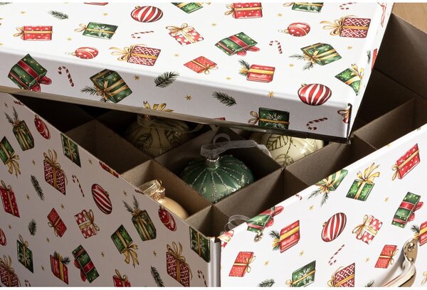 Kartonowy pojemnik dekoracyjny z pokrywką 37x50x15 cm Engla Christmas Storage – Bigso