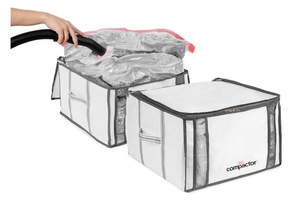 Tekstylne pojemniki do przechowywania ubrań zestaw 2 szt. próżniowe/usztywniane 42x25x25 cm Life – Compactor