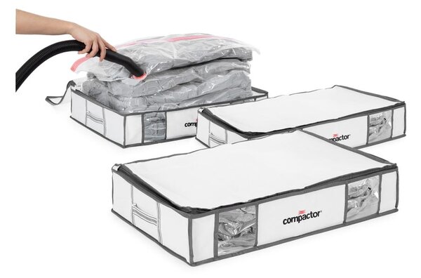 Tekstylne pojemniki do przechowywania ubrań zestaw 3 szt. próżniowe/usztywniane 45x65x15,5 cm Life – Compactor