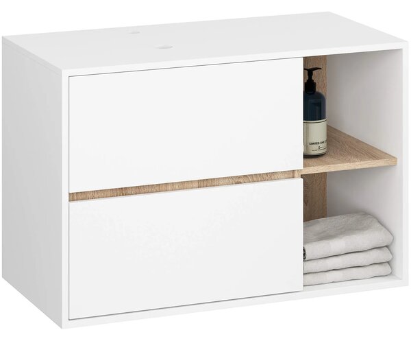 Szafka pod umywalkę nablatową biała + dąb sonoma D6-L31