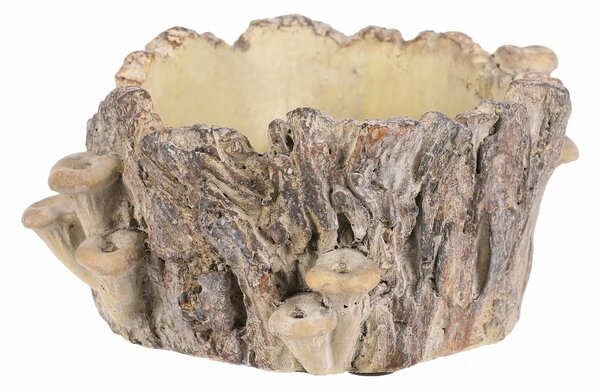 Obudowa betonowa - pień z grzybami, 18 x 14 x 9 cm, 18 cm