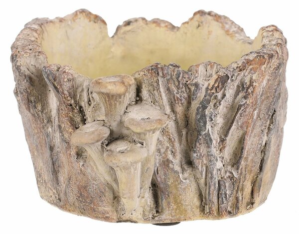 Obudowa betonowa - pień z grzybami, 18 x 14 x 9 cm, 18 cm