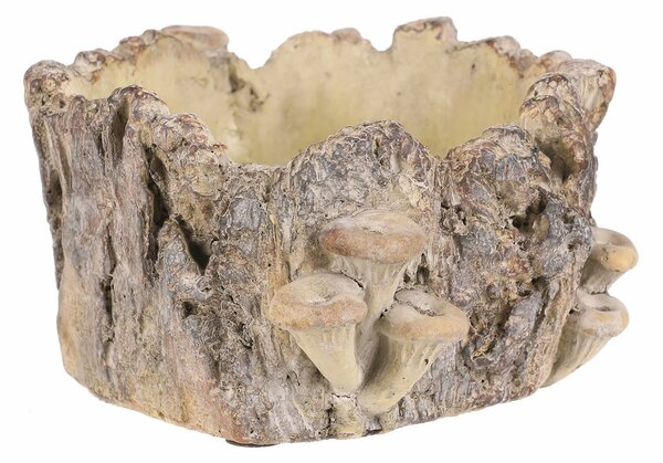 Obudowa betonowa - pień z grzybami, 18 x 14 x 9 cm, 18 cm