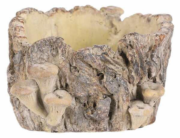 Obudowa betonowa - pień z grzybami, 18 x 14 x 9 cm, 18 cm
