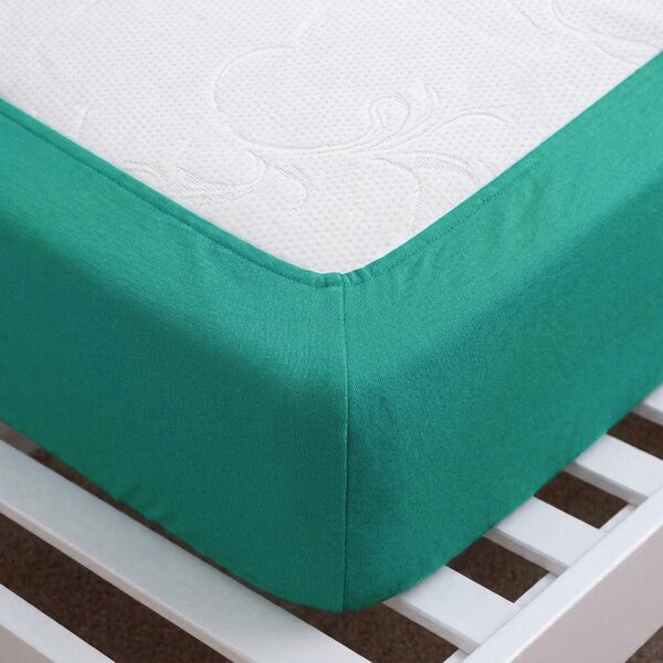 4Home prześcieradło jersey IDEAL zielony turkus, 90–100 x 200 cm, 90–100 x 200 cm