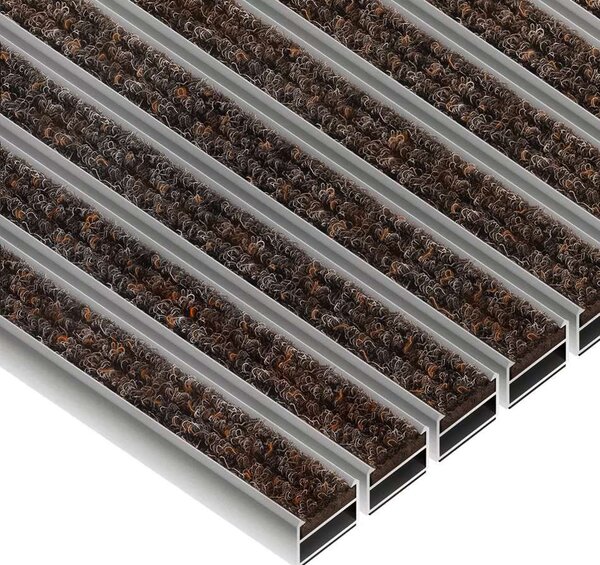 Wycieraczka aluminiowa 40 x 60 cm wkład tekstylny - Clean Ryps 12 mm brązowy Brak