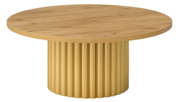 Okrągły stolik kawowy Pico o średnicy 58 cm, podstawa złota