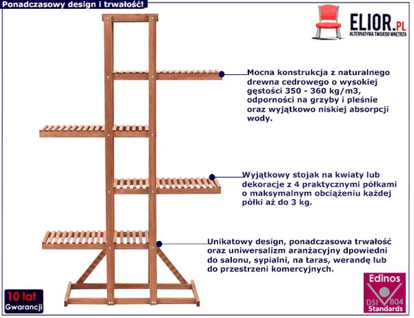 Regał Na Kwiaty Z Drewna Cedrowego K5-E53