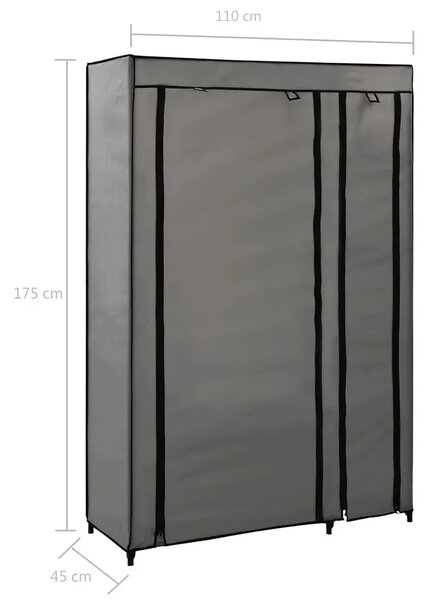 Grafitowa Szafa Tekstylna Na Ubrania T4-L36