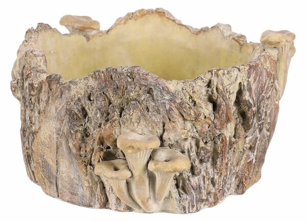 Obudowa betonowa - pień z grzybami, 26 x 24 x 14cm, 26 cm