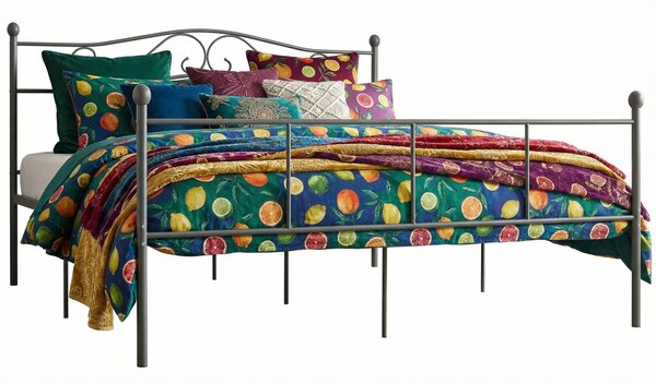 Szare metalowe łóżko w stylu loftowym 180x200 cm C4-H28