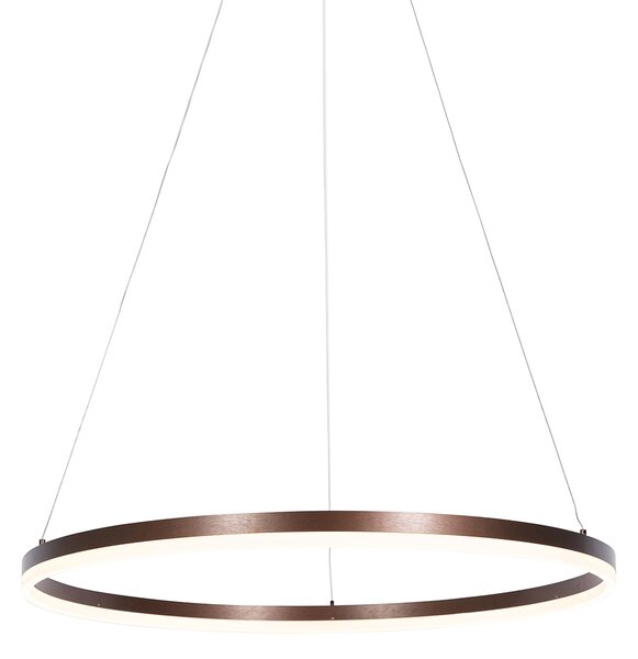 Designerska lampa wisząca brąz 80 cm z 3-stopniową regulacją ściemniania LED - Anello Oswietlenie wewnetrzne