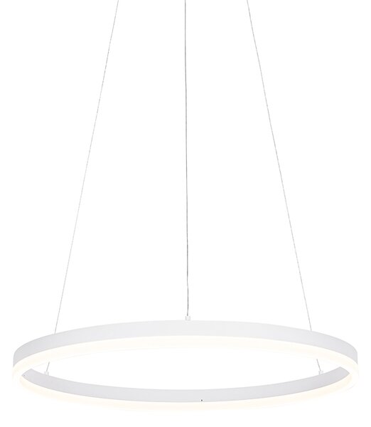 Designerska lampa wisząca biała 60 cm z 3-stopniową regulacją ściemniania LED - Anello Oswietlenie wewnetrzne