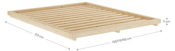 Łóżko dwuosobowe z drewna sosnowego ze stelażem 160x200 cm Dock – Karup Design