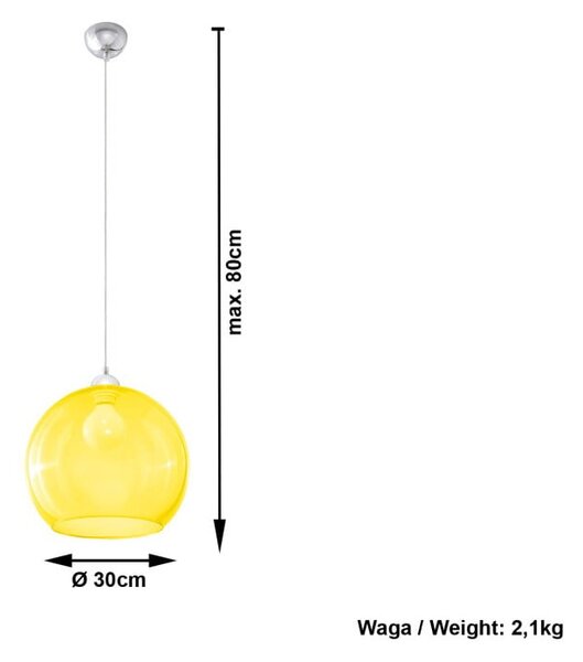 Żółta lampa wisząca Sollux Bilbao