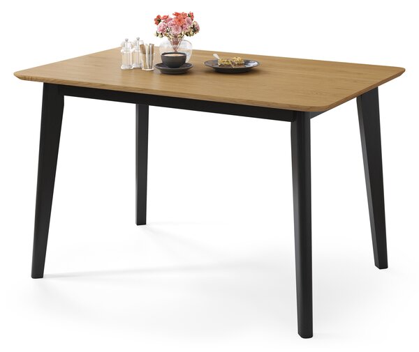 ROXY Dąb Naturalny/stelaż czarny - STÓŁ PROSTOKĄTNY DREWNIANY 120x80 cm DO KUCHNI/JADALNI RETRO
