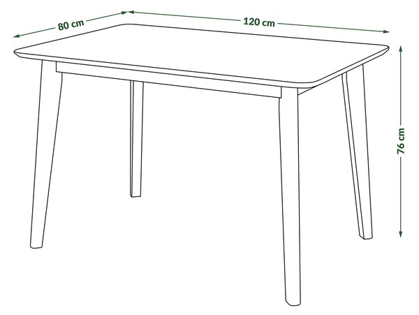 ROXY Orzech Naturalny - STÓŁ PROSTOKĄTNY DREWNIANY 120x80 cm DO KUCHNI/JADALNI RETRO