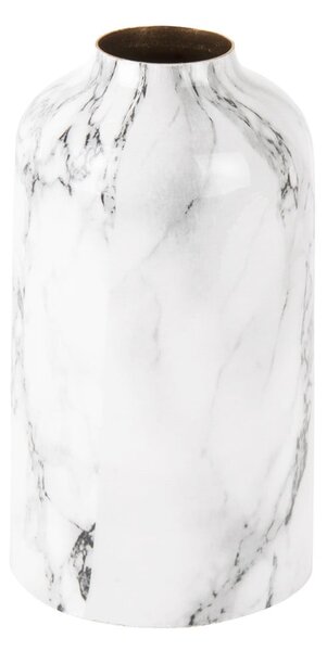 Biało-czarny żelazny wazon PT LIVING Marble, wys. 15 cm