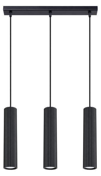 SOLLUX Lampa wisząca KARBON 3L czarny