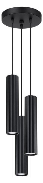 SOLLUX Lampa wisząca KARBON 3P czarny