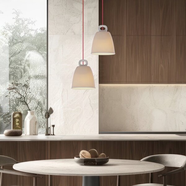 Biały żyrandol dziecięcy z ceramicznym kloszem Sewilla – Candellux Lighting