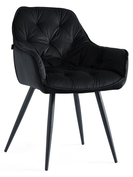 EMWOmeble Krzesło welurowe czarne BERRY