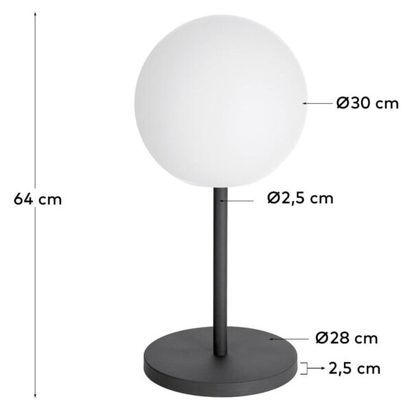 Lampa zewnętrzna stołowa/przenośna LED ze ściemniaczem na USB ø 30 cm Dinesh – Kave Home