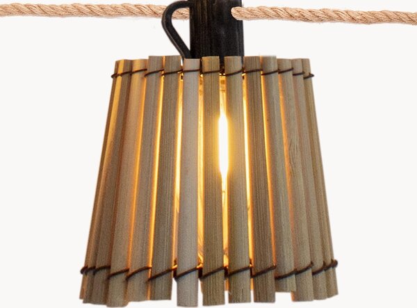 Solarna girlanda świetlna LED z drewna bambusowego Okinawa