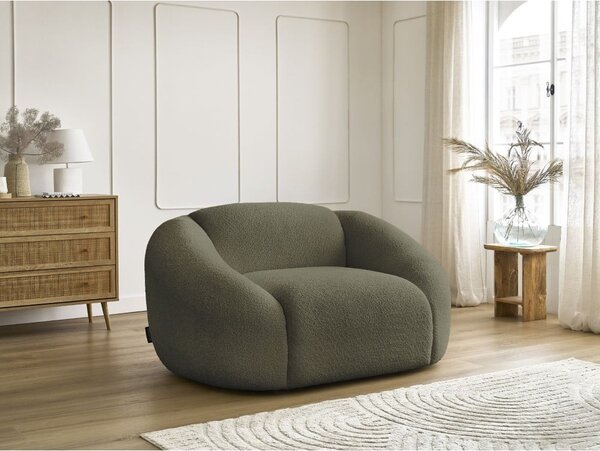 Zielony fotel z materiału bouclé Tina – Bobochic Paris