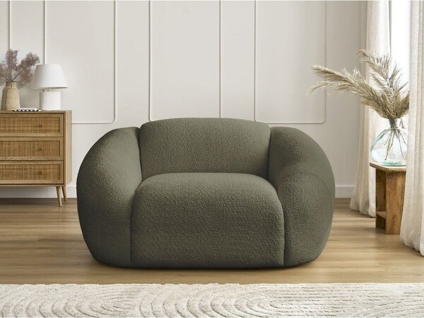 Zielony fotel z materiału bouclé Tina – Bobochic Paris