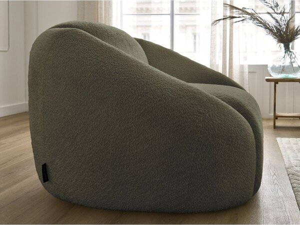 Zielony fotel z materiału bouclé Tina – Bobochic Paris