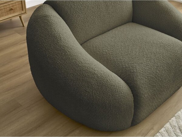 Zielony fotel z materiału bouclé Tina – Bobochic Paris